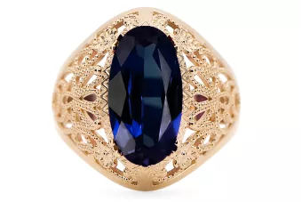Saphir Or jaune 14 carats Anneau Bijoux vintage vrc074y